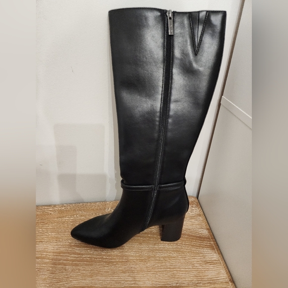 Anne klein brenice womens pointed toe zipper side closure thigh heel size 9.5 - Picture 3 of 12